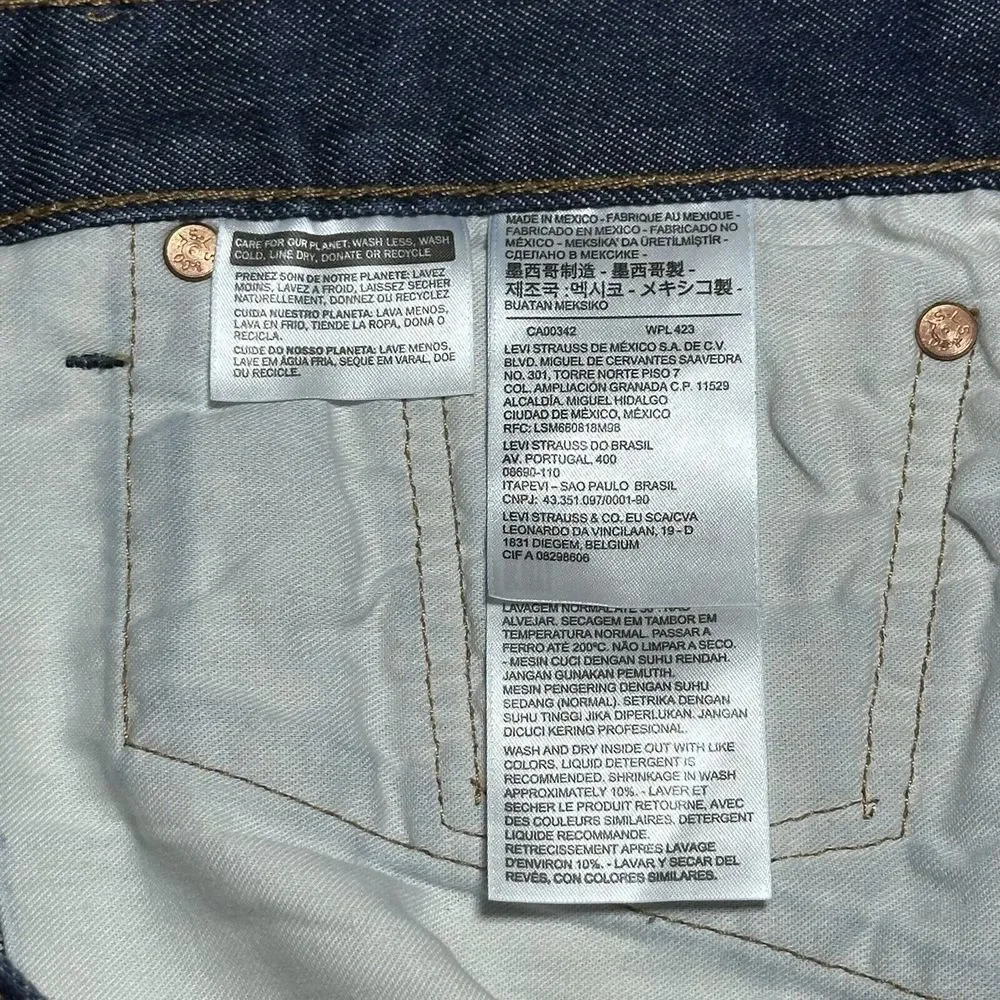 NEW Levi's 501‎ Straight Leg Button Fly Dark Wash Denim Jeans Men's 41x34** NWT